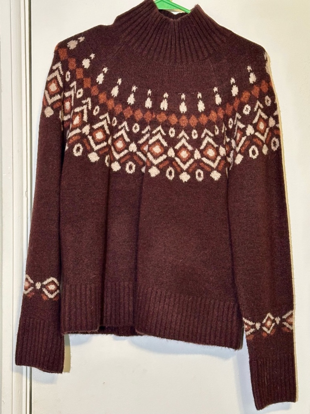 Kuhl Maroon Fair Isle Turtleneck Sweater